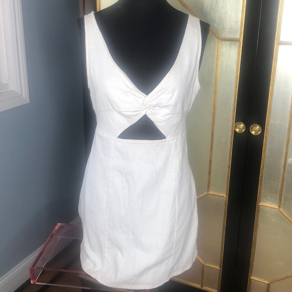Forever 21 White Adjustable Cutout Summer Dress